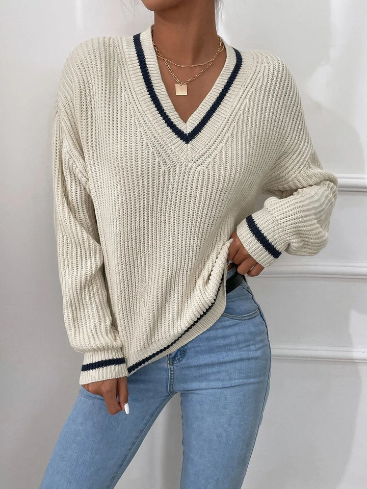 Zaria - Striped Waffle-Knit Jumper