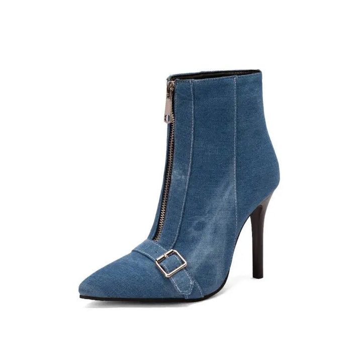 Serena - Denim Buckle Bootie