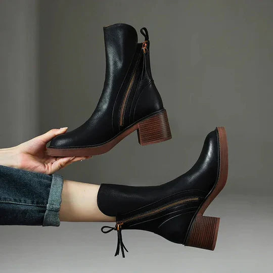Clara - Leather Ankle Boots