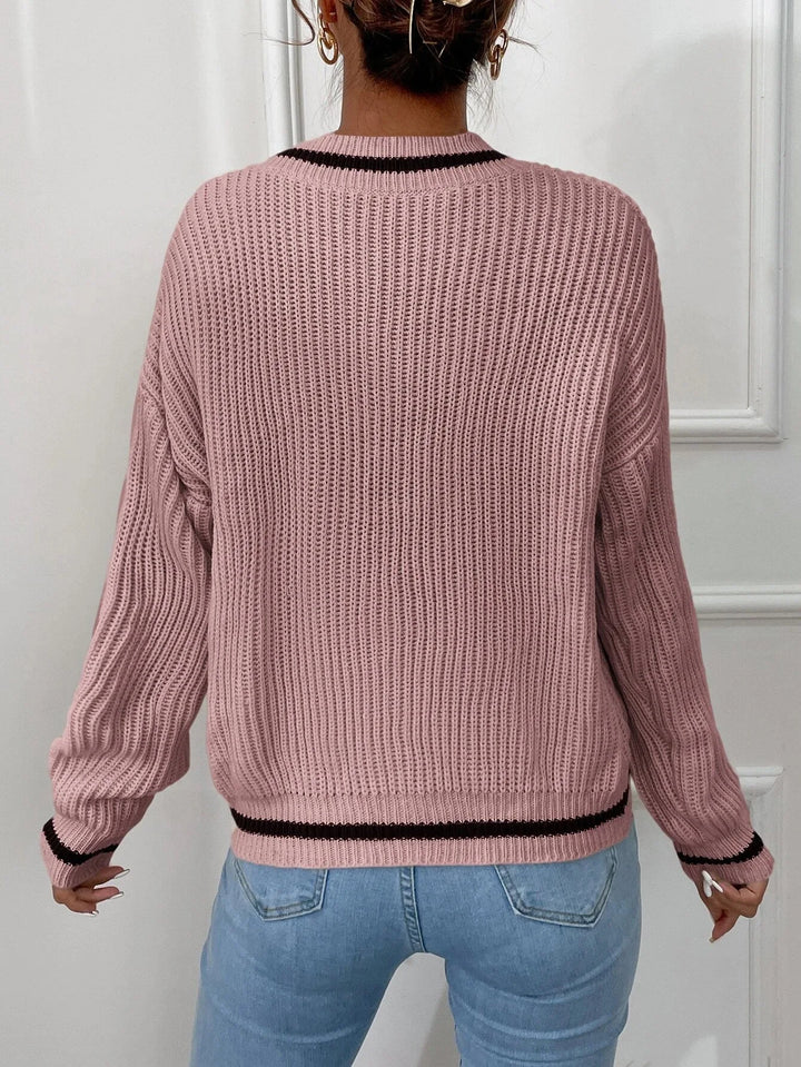 Zaria - Striped Waffle-Knit Jumper