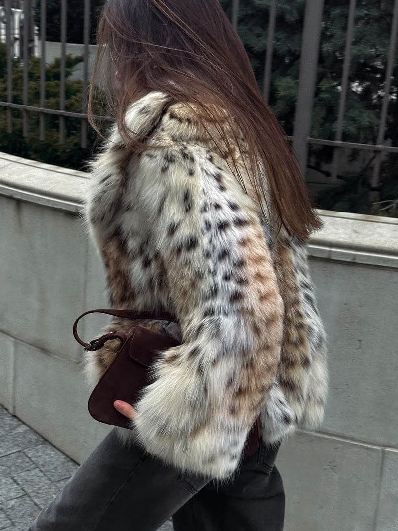 Nerissa - Leopard Print Fur Jacket
