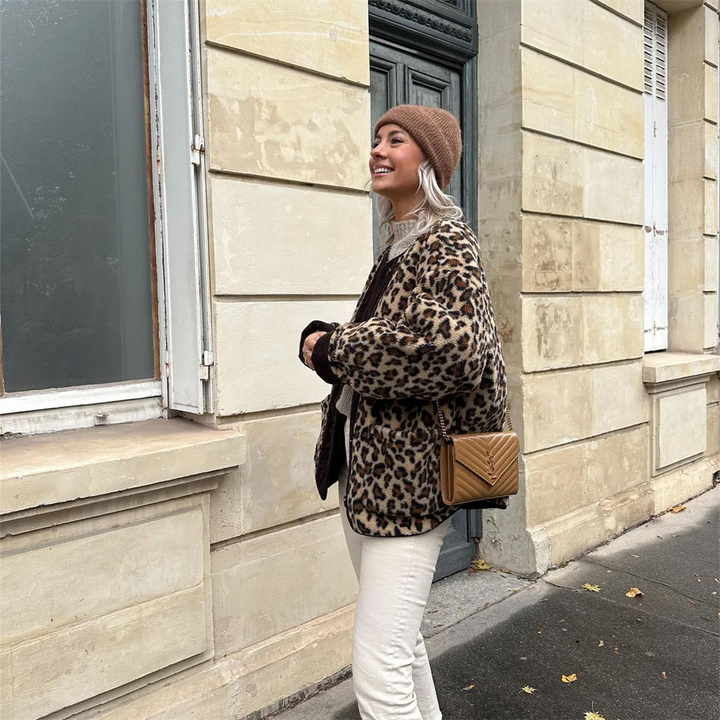 Guinevere -  Oversized Leopard Print Jacket