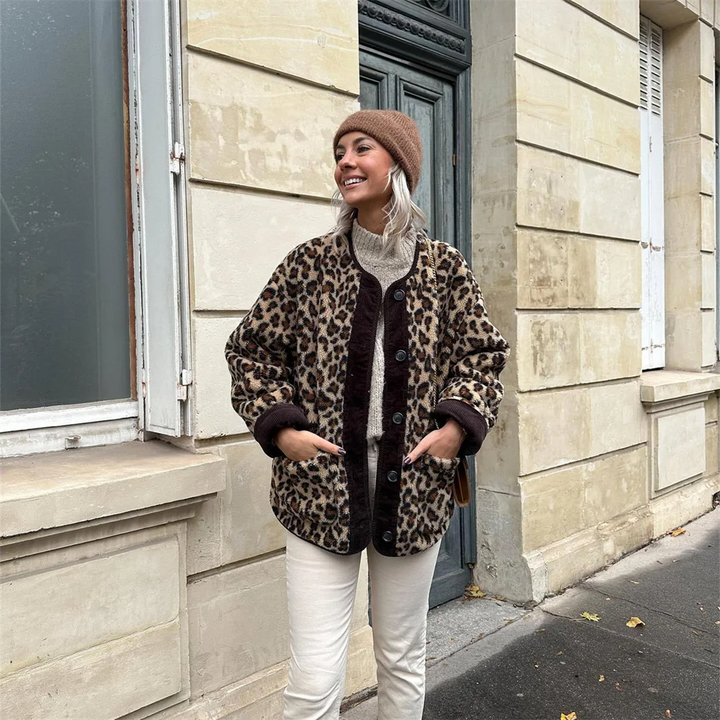 Guinevere -  Oversized Leopard Print Jacket