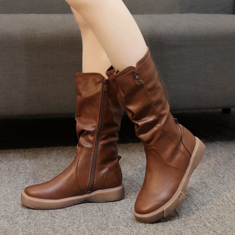 Willa - Waterproof Vegan Leather Boots with Zipper