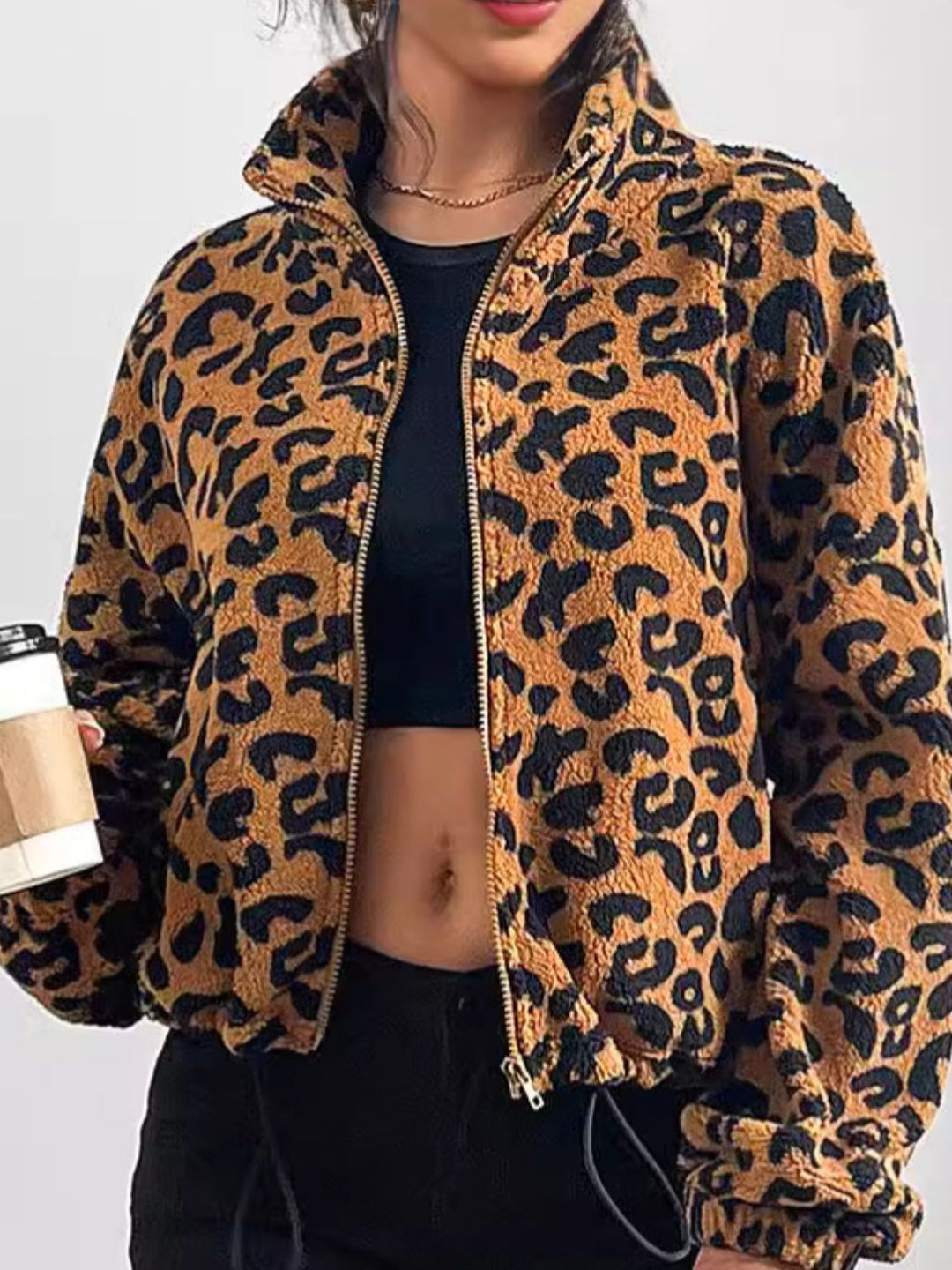 Elara - Chic Autumn Leopard Zip-Up Jacket for Women