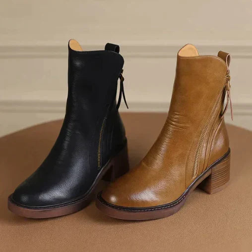 Clara - Leather Ankle Boots