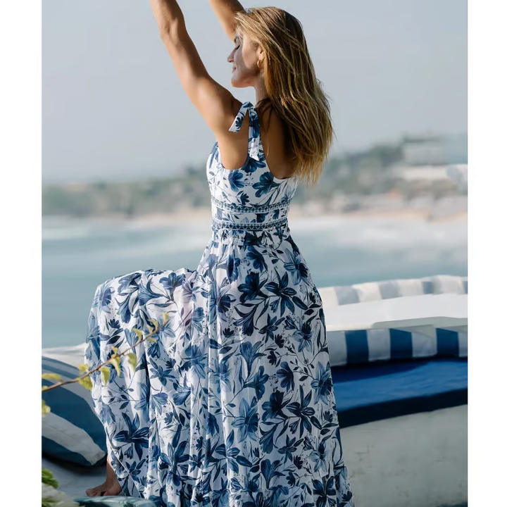 Francesca - Floral Print V-Neck One-Piece Bathing Suit