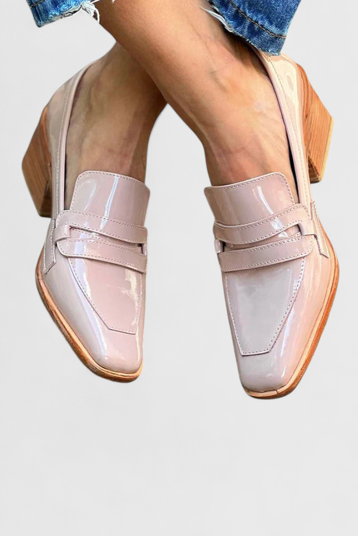 Ayla - Loafers with Square Toe and High Heel