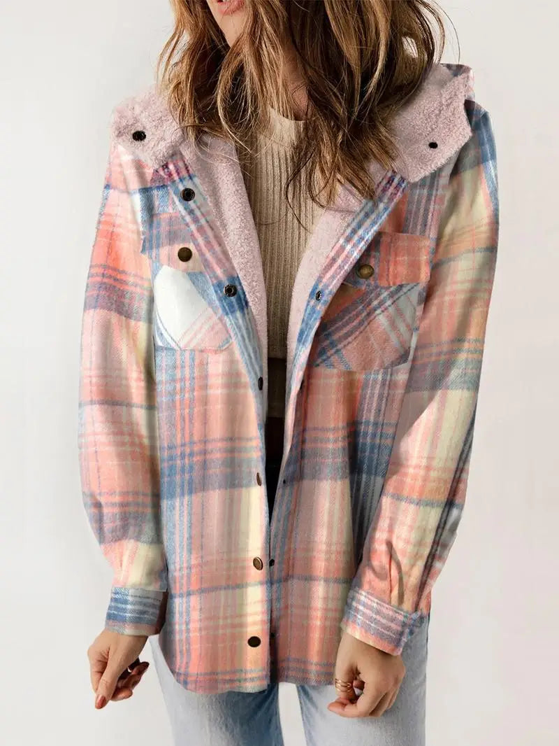Skylar - Cozy Plaid Fleece-Lined Jacket