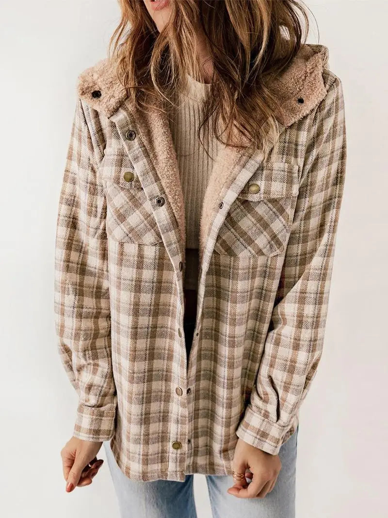 Skylar - Cozy Plaid Fleece-Lined Jacket