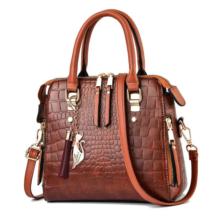 Grace - Crocodile Embossed Leather Bag