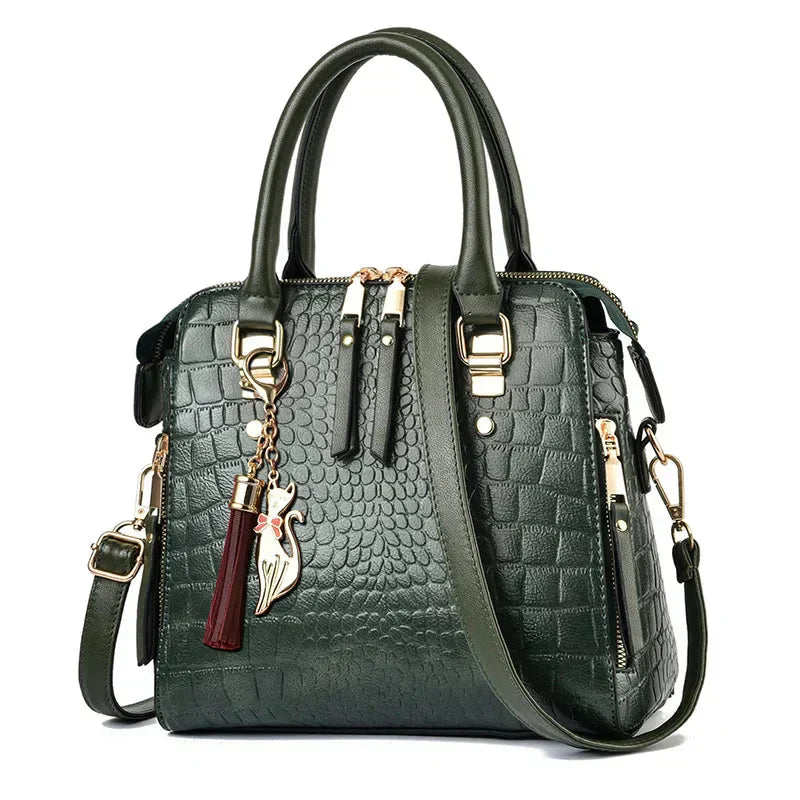 Grace - Crocodile Embossed Leather Bag