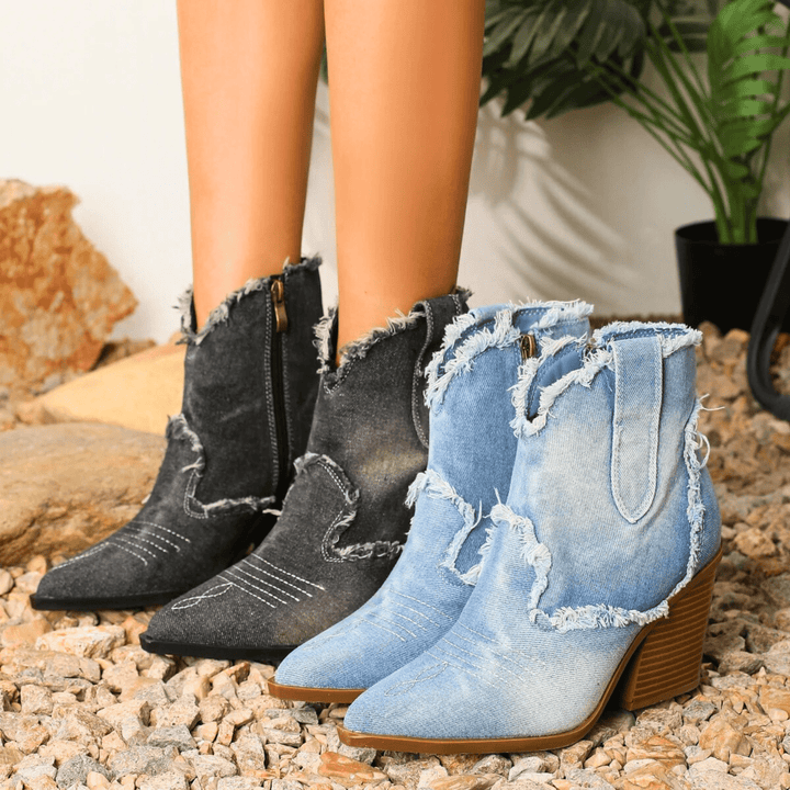 Thalia - Denim Ankle Boots